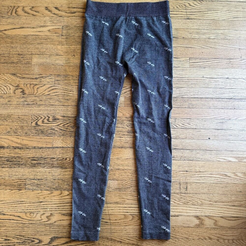 Lucky Brand Knit Leggings Womens S M Grey Printed Mid Rise Arrows Boho Hippie